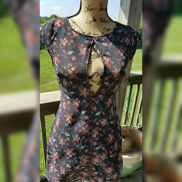 NWT free people mini dress cutout back w/ metal - Picture 4 of 5